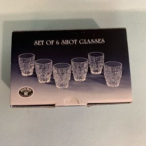 Set of 6 crystal shot glasses